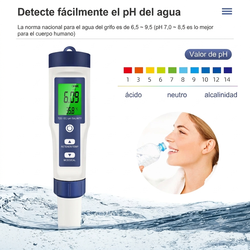 Acquaria Tester de agua 5 en 1