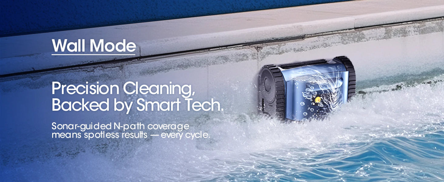 Seauto Pool Vacuum,3 Modes for In/Above-Ground Pools Up to 2150 Sq. Ft., Lasts Up to 150 Mins,Wall Climbing,180W Brushless Motor